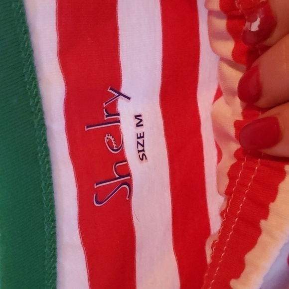 Shelry Red & White Striped Unisex 2 Piece Sz M Pagamas - Picture 3 of 14